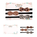 Baby Haarband Set mit Leopardenmuster und Pailletten auf einem Display-Karton - Leopard Pailletten Schleife Stil (MS2003)