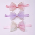 Lot de 3 bandeaux pour bébé avec nœuds en tulle rose, violet et blanc nacré - Pack De 3 Ms3340 / -