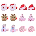 12-piece Christmas hair clips set with Santa, reindeer, and snowmen for festive girls - Large Christmas Collection (MS3357)