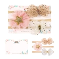 Baby Haarband Set mit Glitzersternen und Netzschleifen auf weichen Nylonbändern - Netz Glitzer Stern Schleife Stil (MS1988)