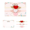 Dreiteiliges Baby-Haarband-Set mit glitzernden Flügeln und Filzherzen auf Karte - Rot Weiß Rosa Herzflügel Stil (MS2008)
