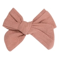 Pinza para el pelo con lazo de lino y algodón rosa palo para niñas pequeñas - Estilo Rosa Palo