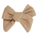 Pinza para el pelo con lazo de lino natural para niña con textura rústica - Estilo Color Lino