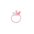 Pink elastic hair tie with a sparkling glitter gradient crown charm for girls - Crown Style (MT3175)