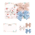 Baby-Stirnband-Set 3er-Pack mit Kirschmuster, rosa Karo und himmelblauem Karo-Design - Kirsch Rosa Blau Kariert Stoff Schleife Stil (MS1998)