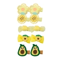 10er-Set handgefertigte Haarspangen mit Frucht- und Blumenmotiven in Gelb und Grün - Gelbes Thema Haarklammer Set A