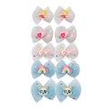 10-piece set of cute knit rabbit hair clips with heart and panda motifs for girls - Style A
