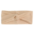 Soft modal cross-knot baby headband in light apricot color for six-month-old infants - Elegant Brown Cross Style