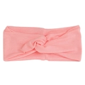 Pink twisted knit baby headband set made of soft modal fabric for comfortable daily wear - Soft Pink Cross Style