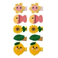10er-Set gestrickte Haarspangen für Mädchen mit Blumen- und Tiermotiven, Stoffbezug - Strickstil-Kollektion A