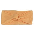 Soft modal rabbit ear headbands in orange pink for infants, 2-piece knotted set - Orange Cross Style