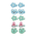 10-piece embroidered animal hair clips set for baby girls including bear and flower designs - Style B Embroidery Set