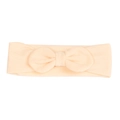 Soft knot modal baby headband in light apricot color, two-piece set for infants - Goose Yellow Bow Style