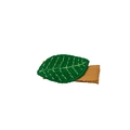 Green leaf embroidered hair clip with brown ribbed fabric wrap for children and girls - Green Leaf Style (MC3068)