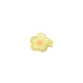 Cute handmade yellow embroidered flower hair clip with a fabric-wrapped base for girls - Yellow Flower