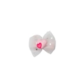 Fermaglio per capelli in tulle bianco con stelle argento e cuori rosa per bambine - Cuore in Rete