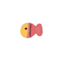 Handmade knitted fish hair clip for girls featuring yellow and pink yarn with metal clip - Small Fish Style (MC3066)