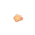 Orange embroidered fabric flower hair clip for kids with secure ribbon wrapped metal base - Orange Flower