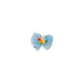 Cute light blue tulle bow hair clip with colorful rainbow flower for girls - Six Color Flower Style (MC3096)