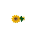 Handmade knitted sunflower hair clip with yellow petals and green leaf for girls - Sunflower Style (MC3067)