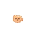Cute lion embroidered hair clip with orange fabric and golden lace for girls - Orange Kitten