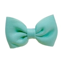 Mint green bow hair tie made of textured space cotton fabric for girls and kids - Aqua Green (MT3385)