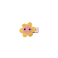 Handmade crochet sunflower hair clip with a pink smiley face center for kids - Sun Flower Style (MC3065)