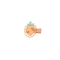 Cute carrot design knit hair clip for kids with orange fabric and pink ribbon - Orange Carrot