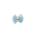 Molletta per capelli con fiocco blu in rete, panda carino e stelle d'argento - Panda in Rete