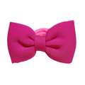 Kids rose red bow hair tie made of ribbed space cotton fabric with pink elastic band - Rose Red (MT3387)