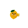 Handmade knitted lemon hair clip for girls with cute smiling face and green leaf - Little Lemon Style (MC3069)