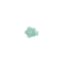 Barrette à cheveux fleurie vert menthe faite main avec broderie et base en tissu - Style Fleur Verte (MC3102)