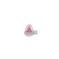 Pince à cheveux pastèque brodée rose avec dentelle sur nœud en gros-grain bleu fille - Style Pastèque (MC3103)