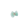 Barrette nœud en tulle vert menthe avec papillon pailleté et sequins étoiles argentés - Style Papillon Vert (MC3099)