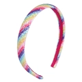 Cerchietto glitter arcobaleno per bambini con paillettes colorate e fodera confortevole - Stile a Righe Arcobaleno (MH3358)