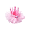Barrette couronne rose avec nœud strass et jupe en tulle pailleté pour petites filles - Couronne Rose avec Nœud