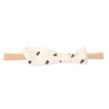 Bandeau bébé en nylon avec nœud en coton crème et broderie florale noire délicate - MB2637 Marguerite
