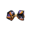 Halloween Haarschleife mit orangefarbenem Kürbis-Motiv und goldenem Glitzer-Zentrum - Geist mit Kürbis Stil