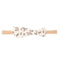 Bandeau bébé en nylon beige avec un nœud à imprimé floral marron élégant - MB2638 Brun Roche