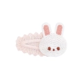 Gestrickte Osterhasen-Haarspange für Mädchen mit Spitzenbasis und weißem Hasenkopf - Hellrosa Hase BB Clip (MC5007)