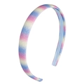 Cerchietto glitter arcobaleno rosa e blu per bambini con fascia interna antiscivolo - Stile Glitter Sognante Arcobaleno (MH3363)