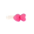 Kinder-Haarspange aus Mohair mit Plüsch-Doppelherz in Rosapink und Weißem Design - Rosarot Doppelherz (MC5075)