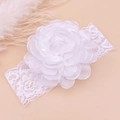 Infant white organza flower lace headband for christening and baby photography - Multi-layer Organza Floral Hollow Out Lace Style (MB5246)