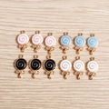 Set of 12 colorful alloy lollipop pendants in pink blue black and white for DIY jewelry crafts - 10 Pieces Pack / Multicolor