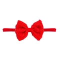 Diadema elástica roja para bebé con lazo grande de encaje con textura de rosa - Lazo para el pelo / Rojo