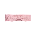 Pink infant bow headband with gold polka dots made of soft cotton fabric for baby girls - Pink Rhinestone Style (MB5157)