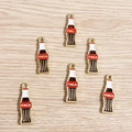 Miniature alloy cola bottle charms for DIY jewelry making with red enamel finish - 10 Pieces Pack / Coffee