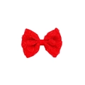 Diadema roja de encaje con rosas 3D y banda de nailon suave para bebés - Clip para el pelo / Rojo