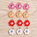 Floral tai chi alloy charms for DIY jewelry making in multiple vibrant colors - Six-Petal Flower Tai Chi Pendant / 10 Pieces Pack / Multicolor