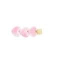 Velvet pink heart hair clip with golden ribbon for girls and children's hairstyling - Three Hearts / Pink Triple Heart (MC5084)